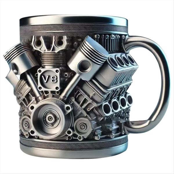 V8 Engines Stainless Steel Coffee Mug, Car Engine Coffee Cup with Insulate