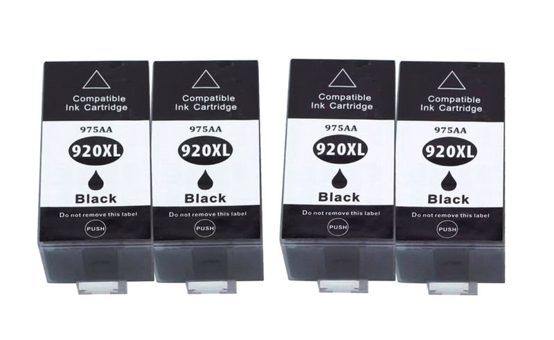 Compatible HP 920XL Black Ink Cartridges x 4