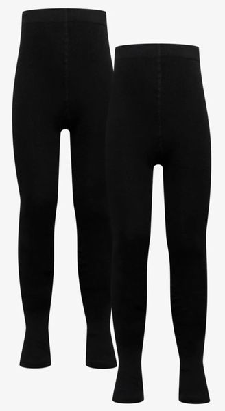 Girl's Fleece Lined Footed Tights Body Wrappers 2 Pack