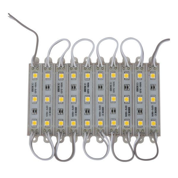 1x10Pcs 5050 Smd 3 Led Module Strip Waterproof Dc 12V Cool White