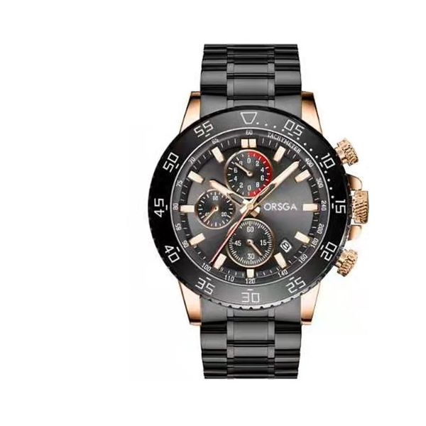 Oushijia Multi functional Solid Steel Strip Men's Watch Calendar Timing Wat