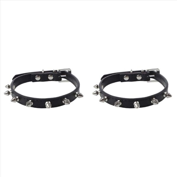 2X Dog Collar Dog Collar Belt Collars Black Adjustable S