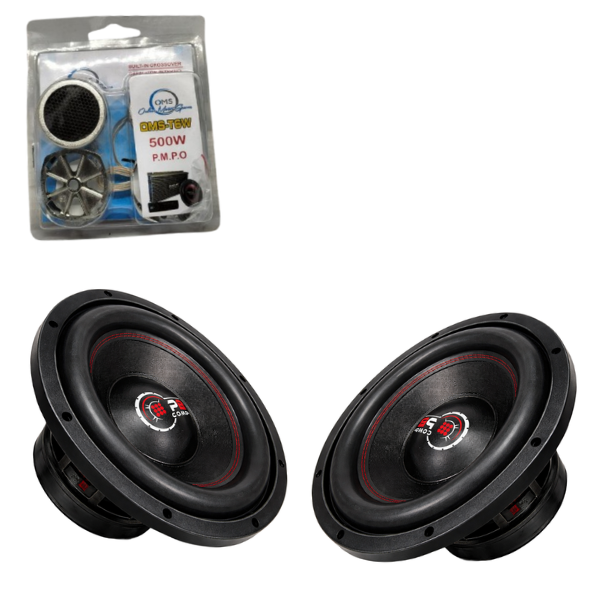 Powerbass STRYKER-12S 12" 20000W SVC Subwoofers + OMS 500W Tweeters