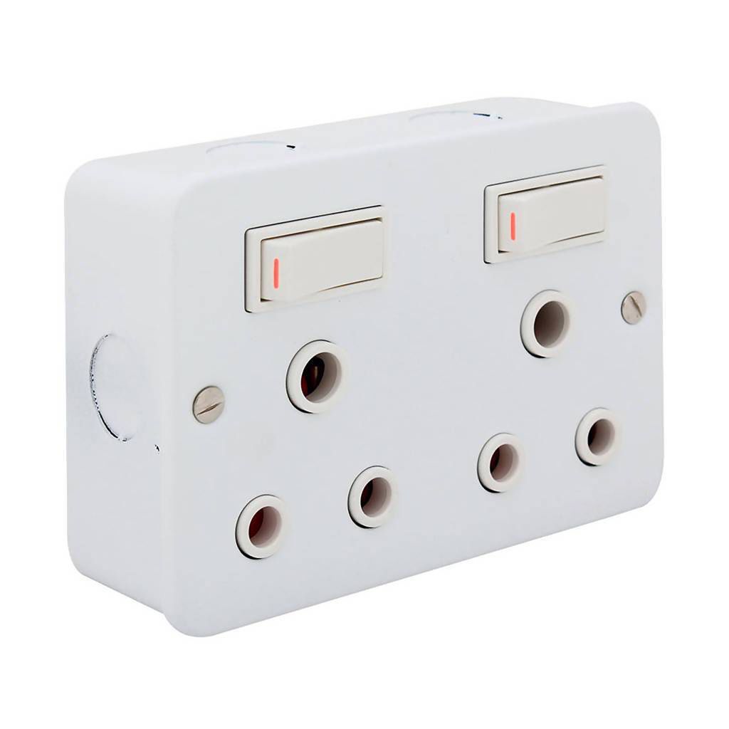 Redisson Steel Industrial Wall Socket, 2 x 16A - EMS | Shop Today. Get ...