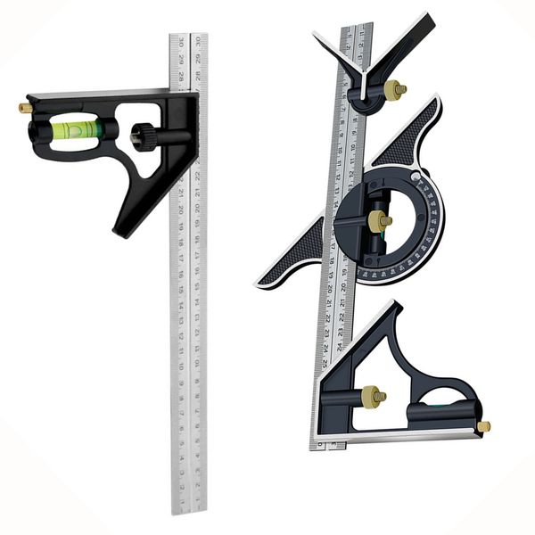 2pcs Angle measuring tools 30cm Adjustable sliding combination Square Ruler
