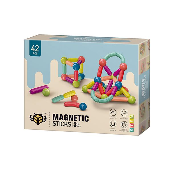 Kids Educational Magnetic Sticks - 42 Pieces