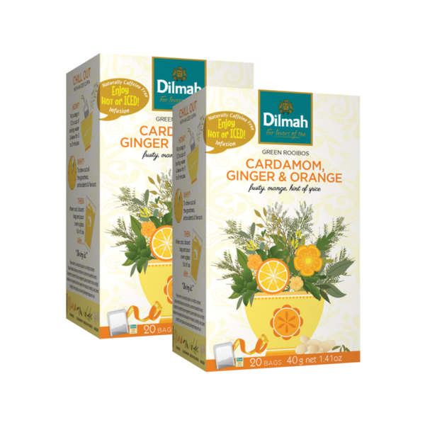 Dilmah - Green Rooibos, Cardamom, Ginger &amp; Orange - 40 Tagged Tea Bags