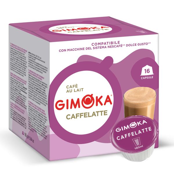 Gimoka Caffe Latte - 16 Nescafe Dolce Gusto Compatible Coffee Capsules