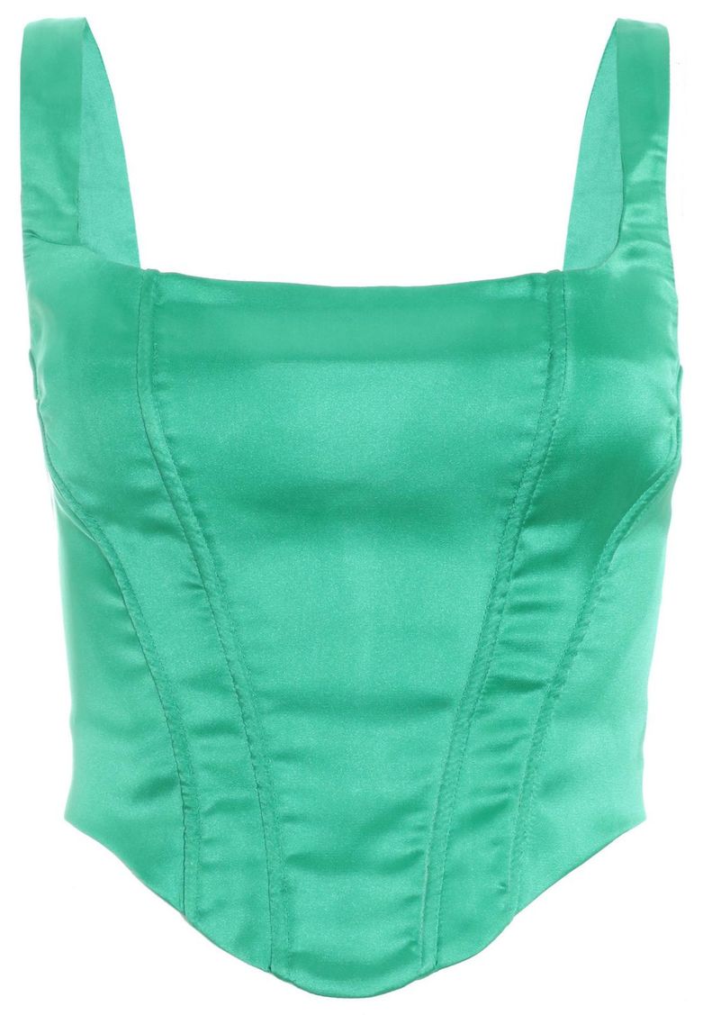 Quiz Ladies - Green Satin Corset Crop Top | Shop Today. Get it Tomorrow ...