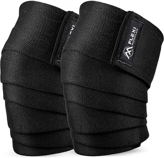 Flexi Muscles - Knee Wraps for Weightlifting - Knee Support for Men &amp; Women