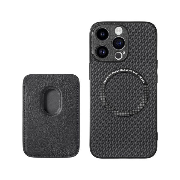 Magnetic Car Holder Phone Case - Compatible with - iPhone 15 Pro - Black