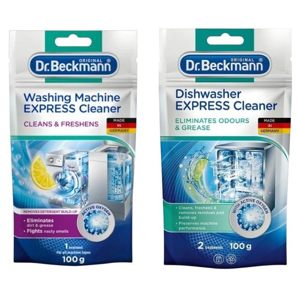 Dr. Beckmann 2 x 100g Dishwasher &amp; Washing Machine Express Cleaner Combo