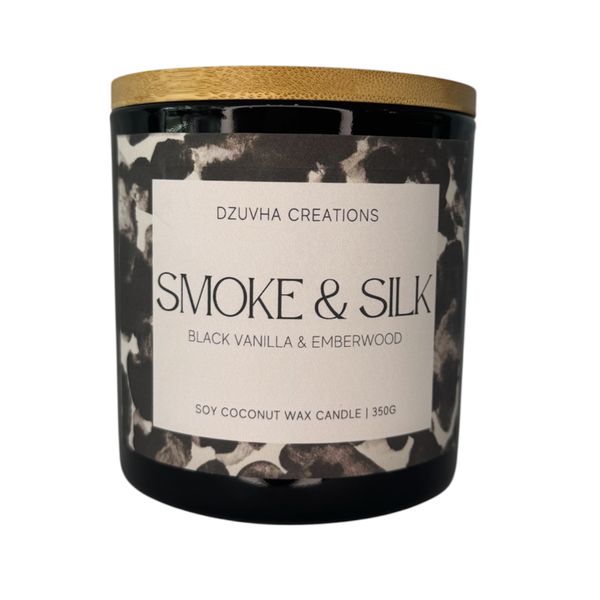 Black Vanilla and Emberwood Soy Wax Candle - 350g