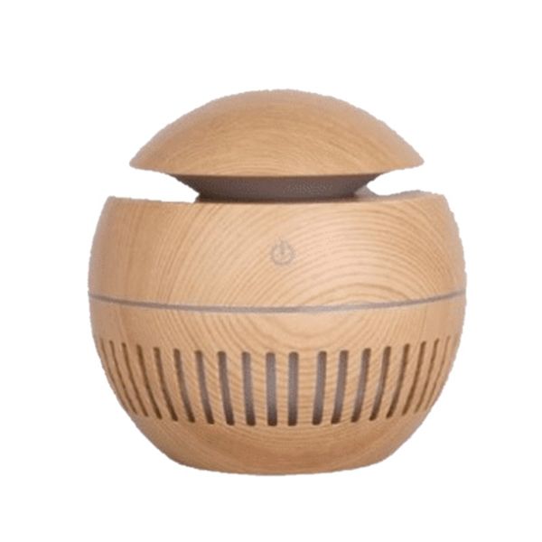 Brown Wood Grain 130ml Ultrasonic Aroma Round Humidifier