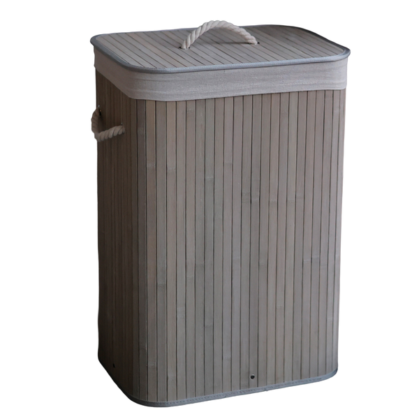 Creative Deco 75Lt Rectangular Bamboo Laundry Basket