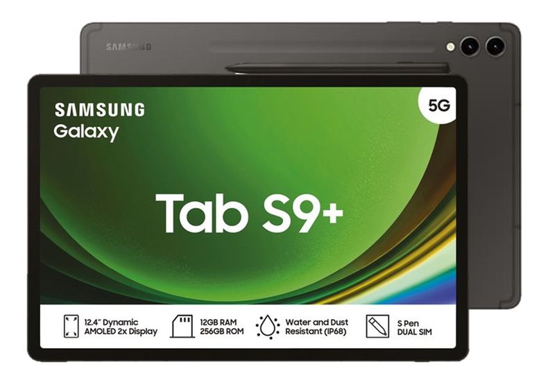Samsung Galaxy Tab S9+ 5G (X816) 12.4" 256GB Tablet + Samsung Screen Protector