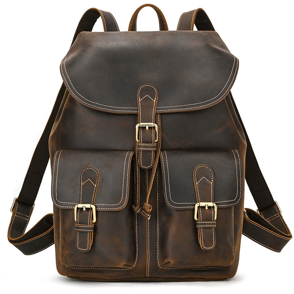 Leather Laptop Backpack,Work Business Travel Waterproof Bags