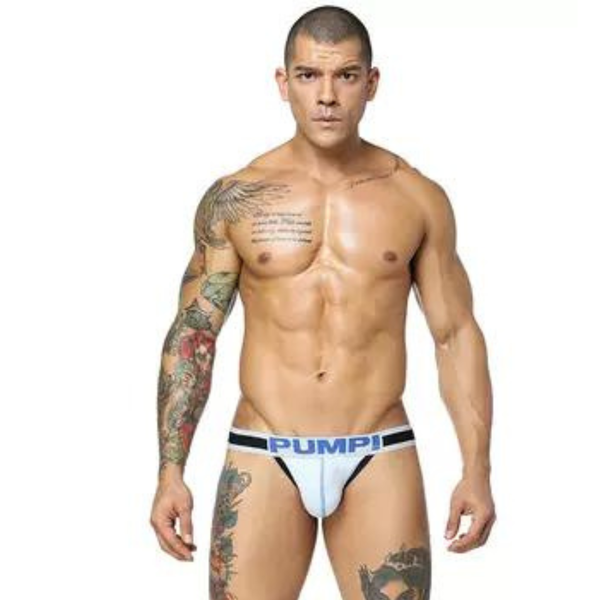 Men's Underwear Boxer Briefs Blue And Orange Colour Jockstrap Underwear Man
