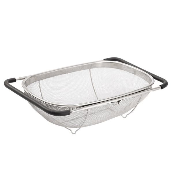 Large retractable mobile multifunctional stainless steel drainage basket