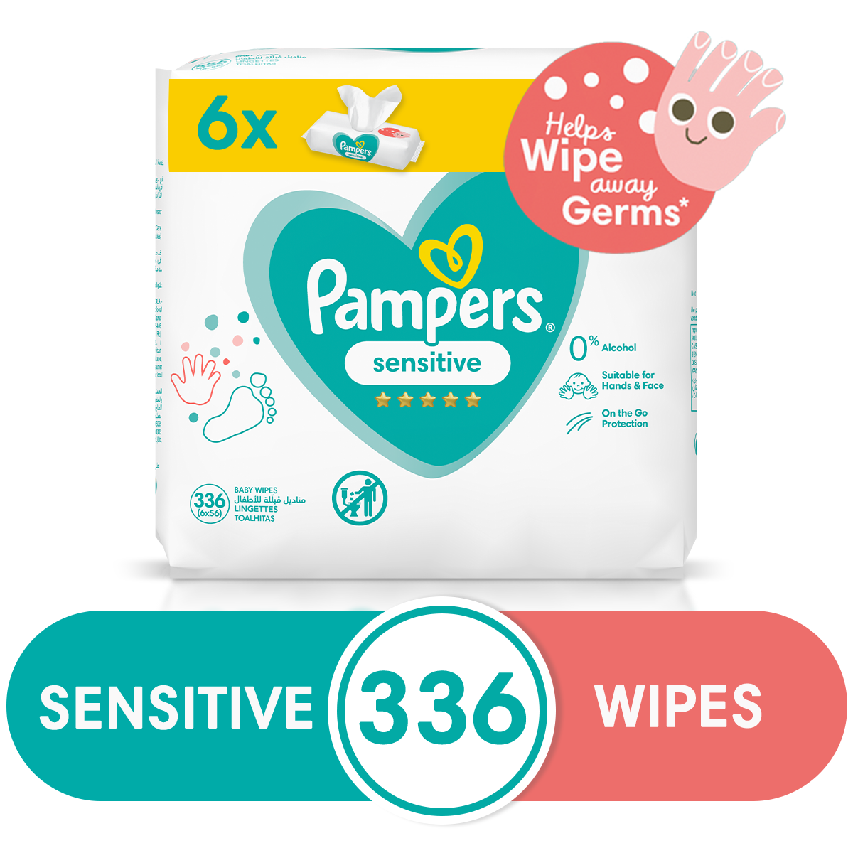 Pampers Sensitive Wipes 336 (6x56) Baby Wipes Buy Online in South