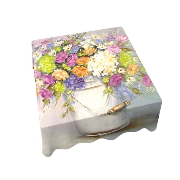 Bucket Of Flowers By Stella Bruwer Square Tablecloth
