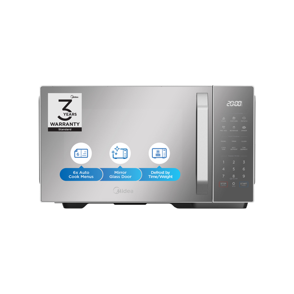 Midea 45L Digital Mirror Glass Door Solo Microwave