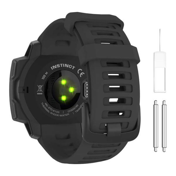 QYNIAL Silicone Strap Compatible With Garmin Instinct and Instinct 2