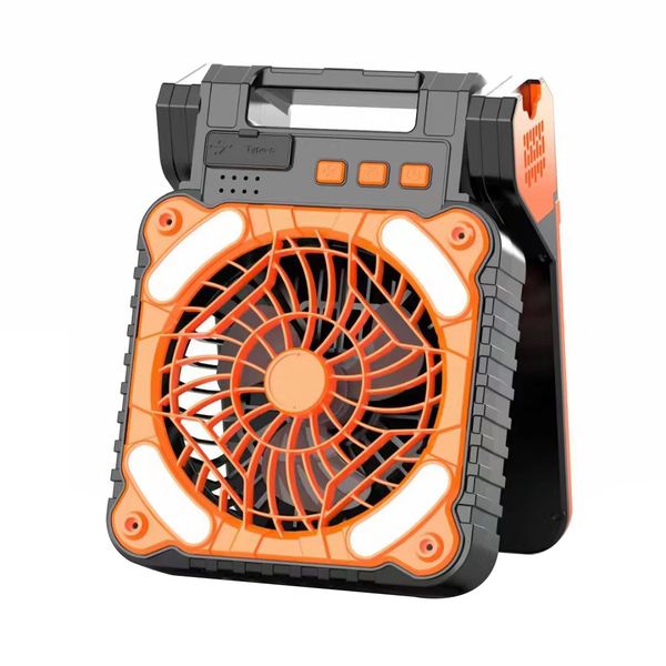 Solar Powered Fan for Camping, 5200mAh Portable Rechargeable Camping Fan