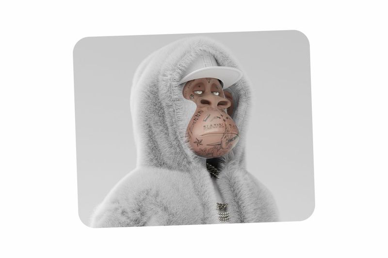 Ape White Printed Mouse Pad