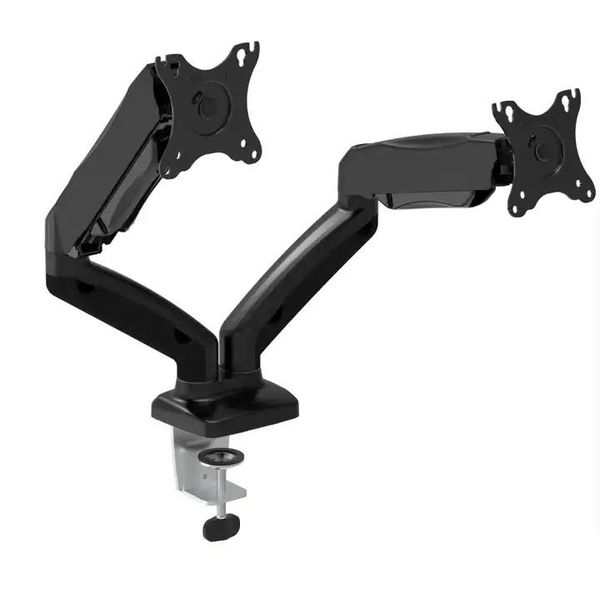Pro-Techt Flexible Dual Monitor Computer PC Arm Clamp On Desktop Mount