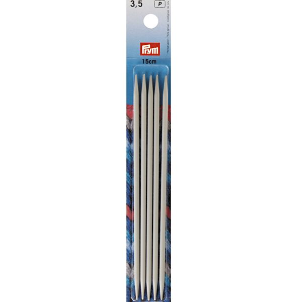 Prym Double Pointed Knitting Needles, 15cm Length, 3.50mm Diam, Aluminium