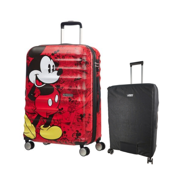 American Tourister Disney Check-in Spinner 67cm + Voss Luggage Cover