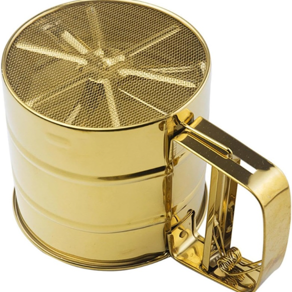 Handheld Stainless Steel Gold Flour Sifter