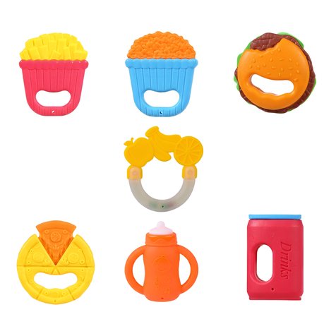 Boil-Safe Baby Teether & Rattle Set - 7-Piece Sensory Toys Image