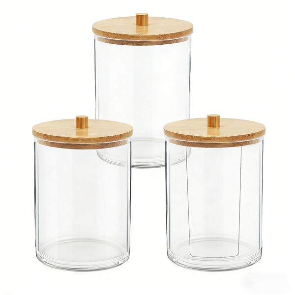 Storage Jars with Bamboo Lids - 3-Piece