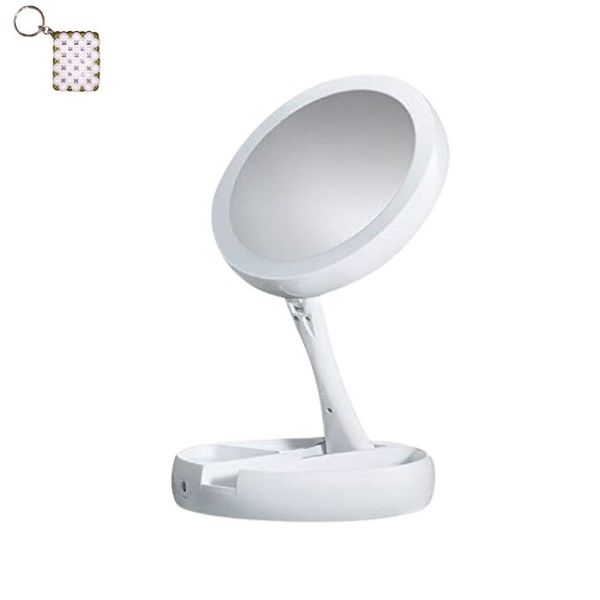 Aorlis AO-77900 Foldable LED Magnifier Makeup Mirror And A Keyholder