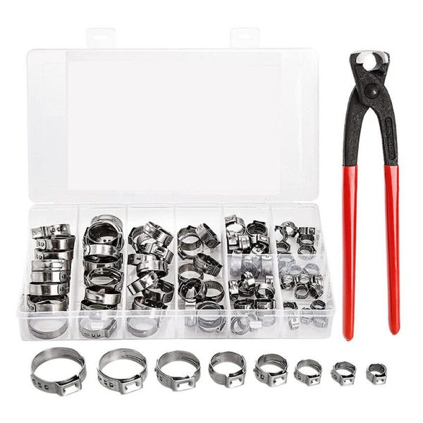 Tool DIY Multi Use Stainless Steel Pipe Clamps 130 Piece Set &amp; Pliers