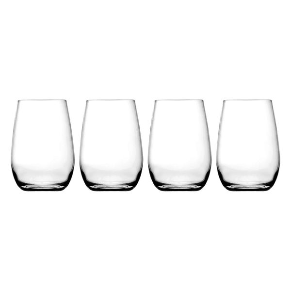 Consol Bordeaux Stemless Wine Glass 4 Pack, (480ml)