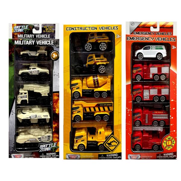 Motormax - Die-Cast Bundle - Construction, Emergency &amp; Military - 15-Pieces