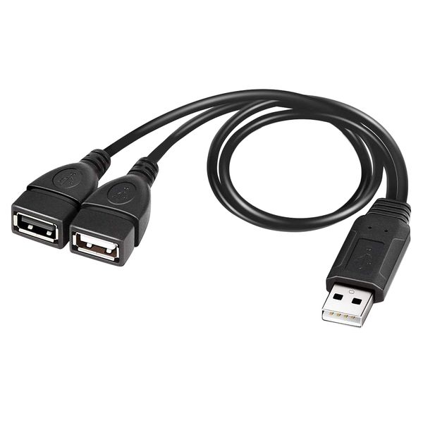 USB 2.0 A Male to Dual Female Jack Y Splitter Charger Cable