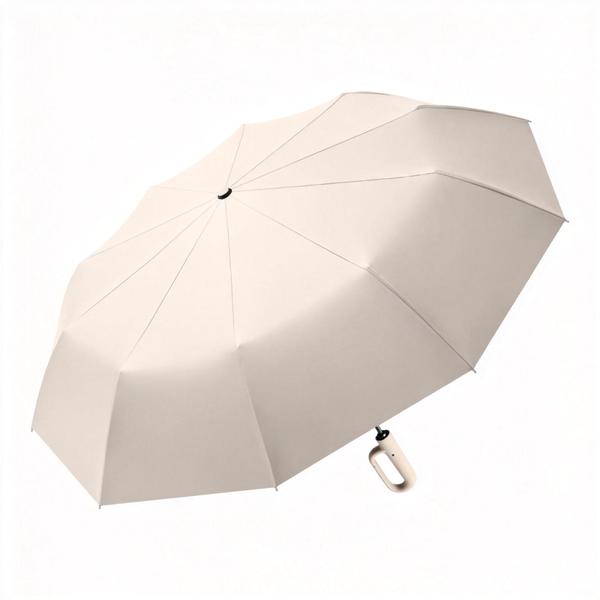 Auto Open/Close Ring Buckle Travel Umbrella - Large &amp; Lightweight, UV
