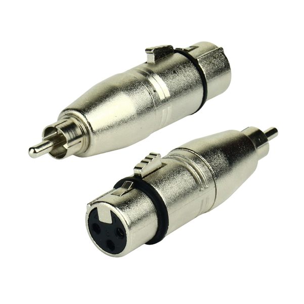 Tecnix XLR Female - RCA Male Silver Chassis Adaptor - pair