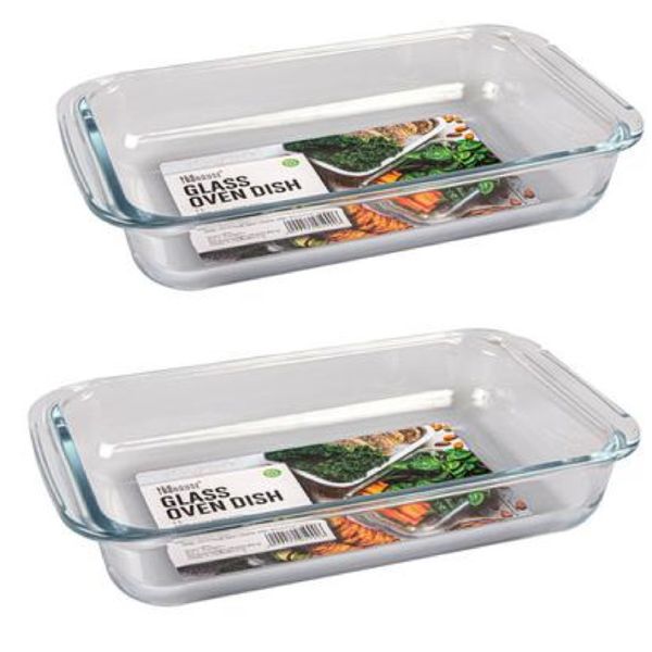 Kitchen Glass Baking Dish Set of 2 (1L)