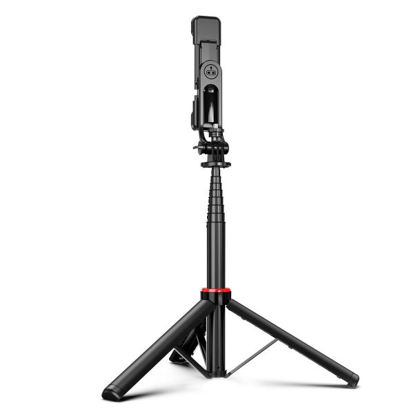 C12D Selfie Stick Tripod - Detachable Phone Clip 1/4 Port for Camera/Light