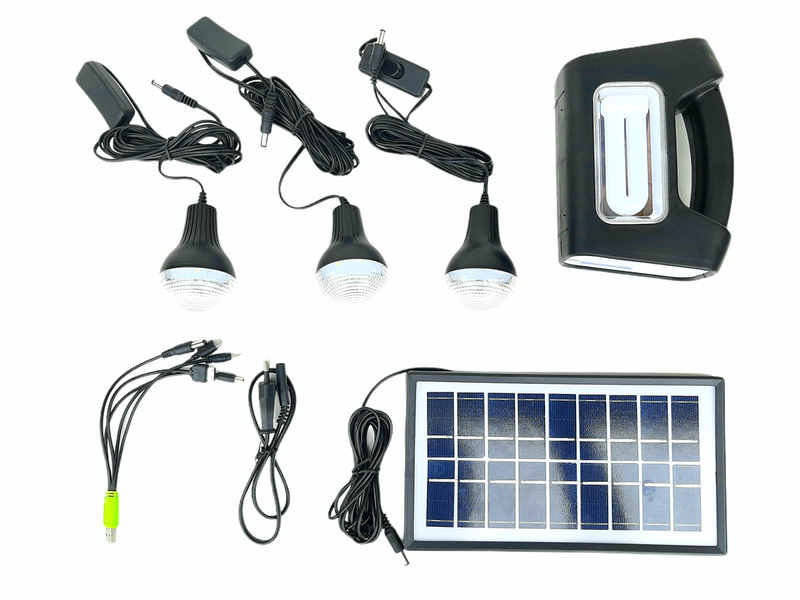 Off- Grid Solar Lighting And USB Charging System With Solar Panel