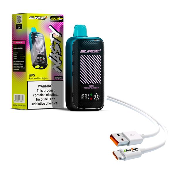 Nasty Surge 55k - Berry Grape + Discovape Charging Cable
