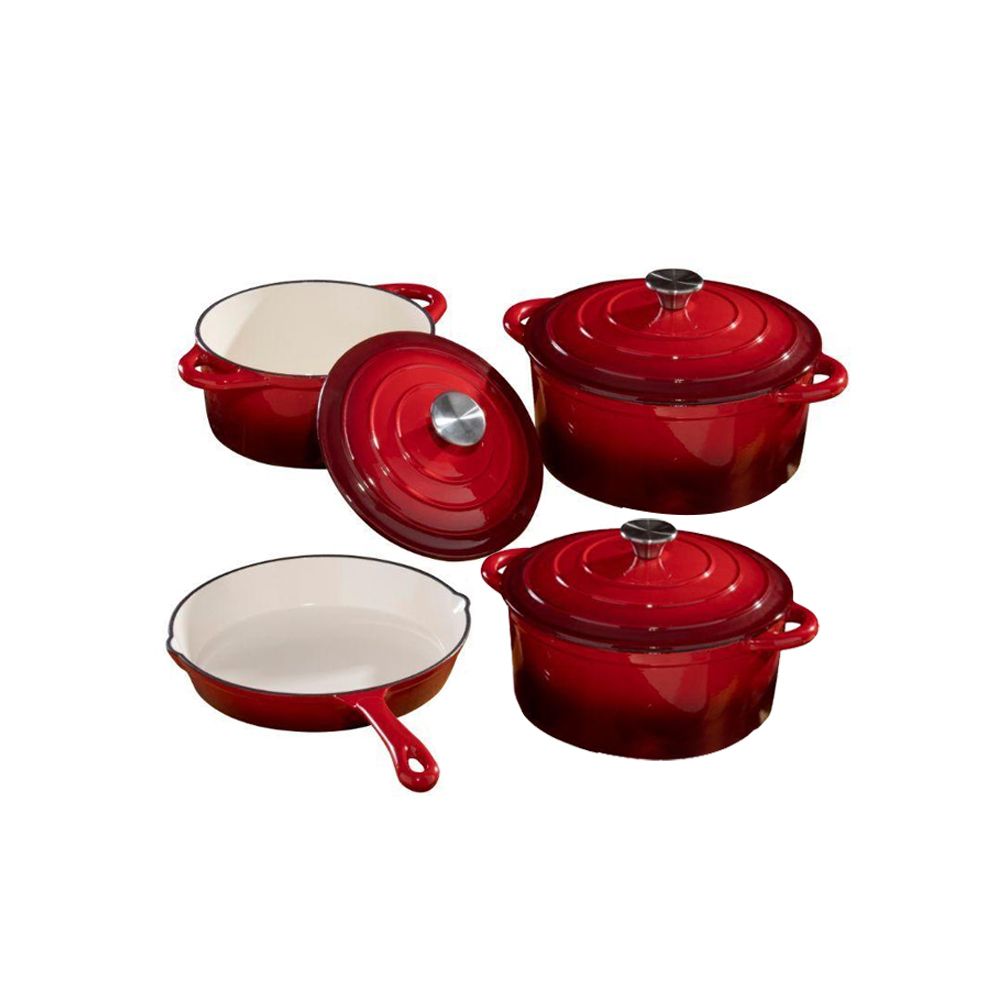 Pots Cast Iron Pot Set 7 Piece [Red] was sold for R1,169.00 on 19