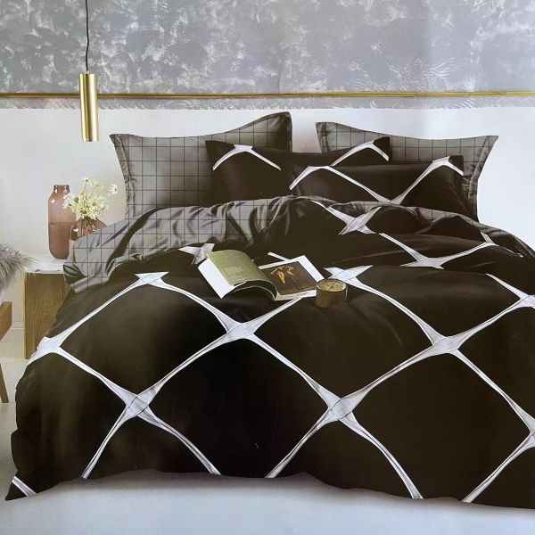 Soft Touch Embellished Six Pc's Duvet Cover Set Blue &amp;White Queen