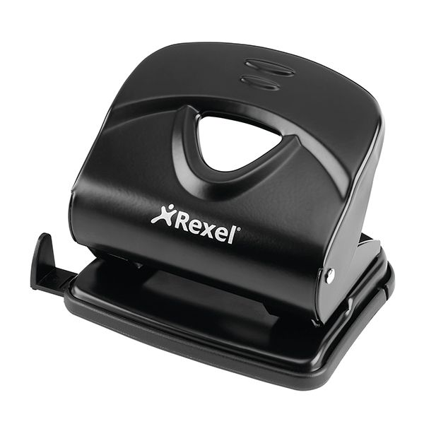 Rexel V230 2 Hole Metal 30 Sheet Punch - Black