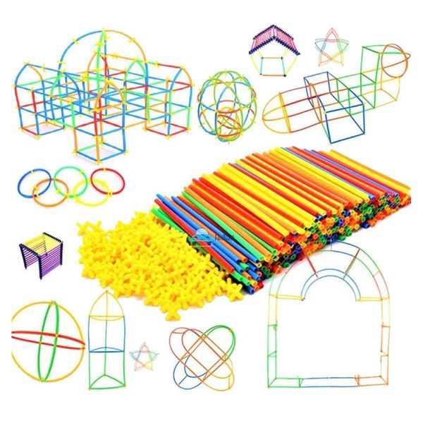 Toy Straw Constructor Interlocking Building Block Connectors-19cm-150-Piece